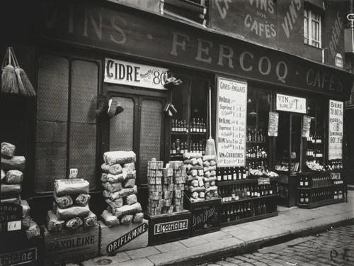 Marché des Carmes, Place Maubert, Paris by Eugène Atget, photograph, 1871