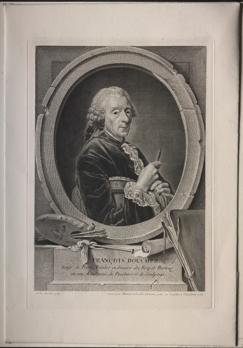 François Boucher by Manuel Salvador Carmona, print, 1761