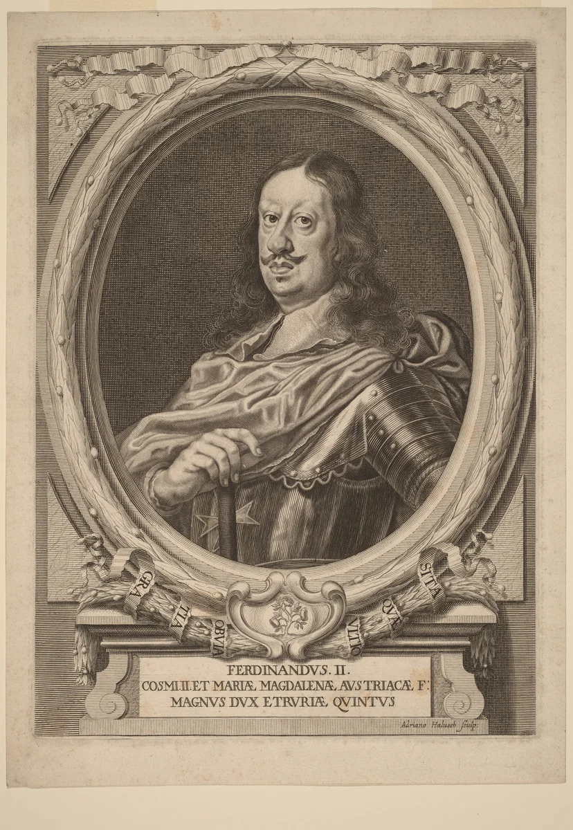 Ferdinando II, Grand Duke of Tuscany by Adriaen Haelwegh, print, 1691