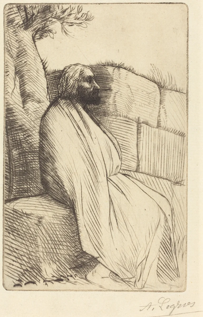 Philospher (Le philosophe) by Alphonse Legros, print, 1837-1911