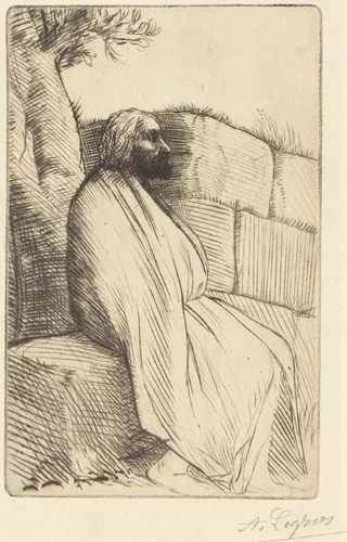 Philospher (Le philosophe) by Alphonse Legros, print, 1837-1911