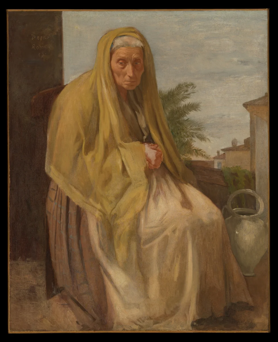 The Old Italian Woman by Edgar Degas, painting, 1857
