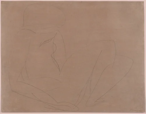 Reclining Nude by Constantin Brâncuși, drawing, 1910