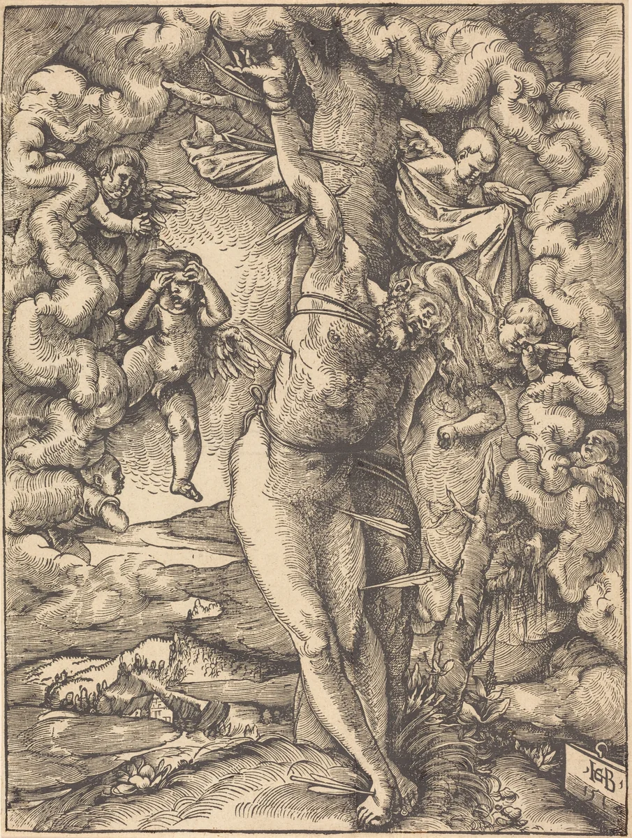 Saint Sebastian by Hans Baldung Grien, print, 1514