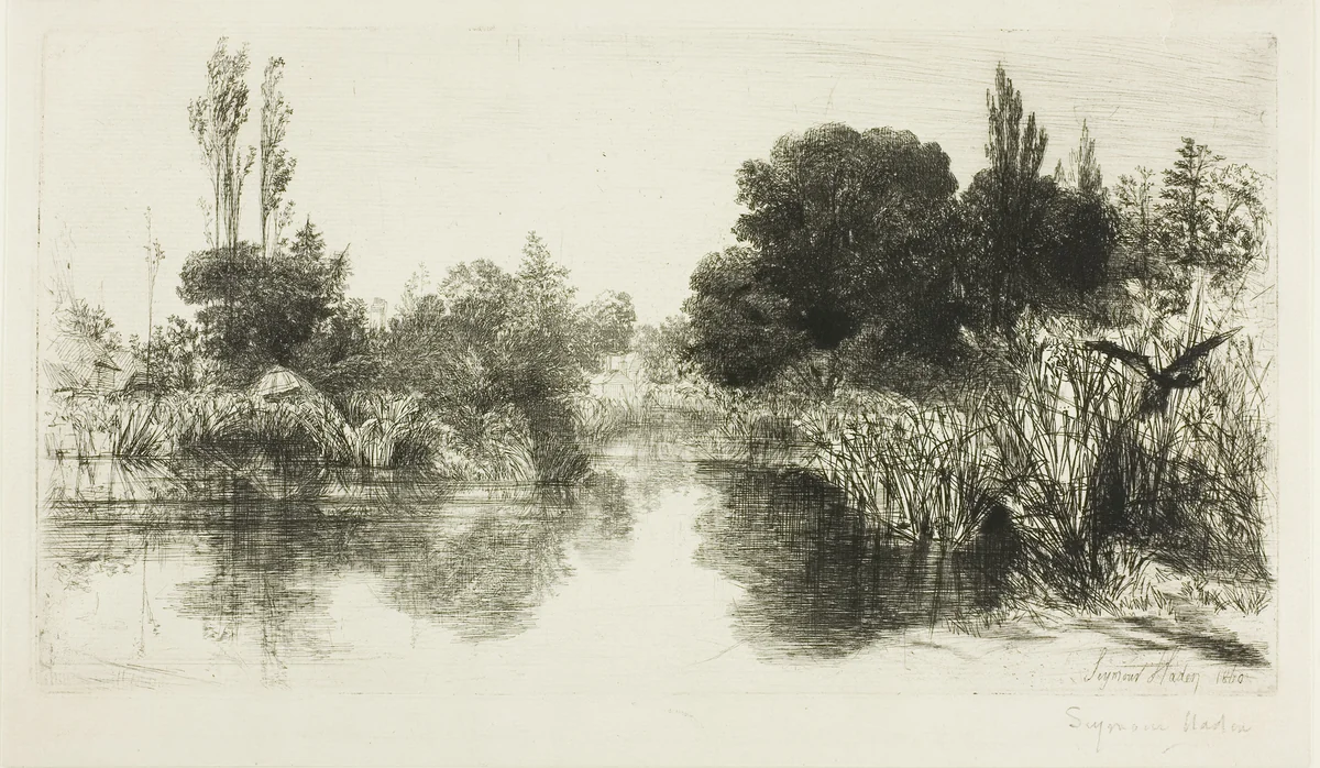 Shere Mill Pond, No. II (large plate) by Francis Seymour-Haden, print, 1855-1865