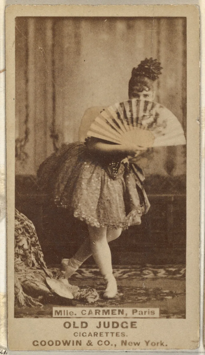 Mlle. Carmen, Paris, from the Actors and Actresses series (N171) for Old Judge Cigarettes by Goodwin & Company, photograph, 1886-1890