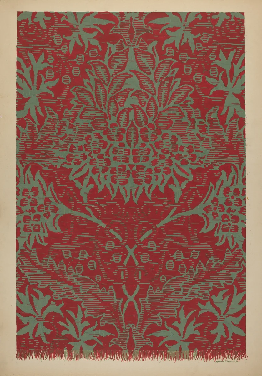 Ingrain Carpet by Robert Stewart, index of american design, 1936