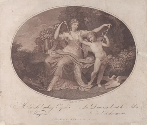 Mildness binding Cupid's Wings by P.J. Chaillou, print, 1700-1800