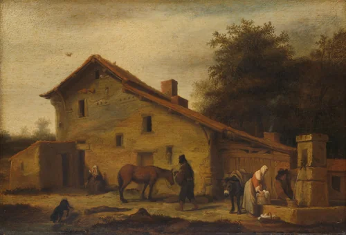 An Inn in the Neighborhood of Nantes by Lambert Doomer, painting, 1640-1660