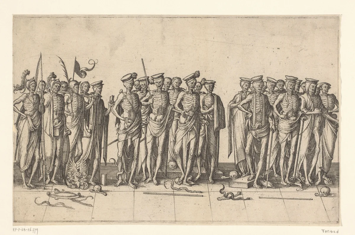 Dodenprocessie by Pieter van der Borcht, print, 1558-1619