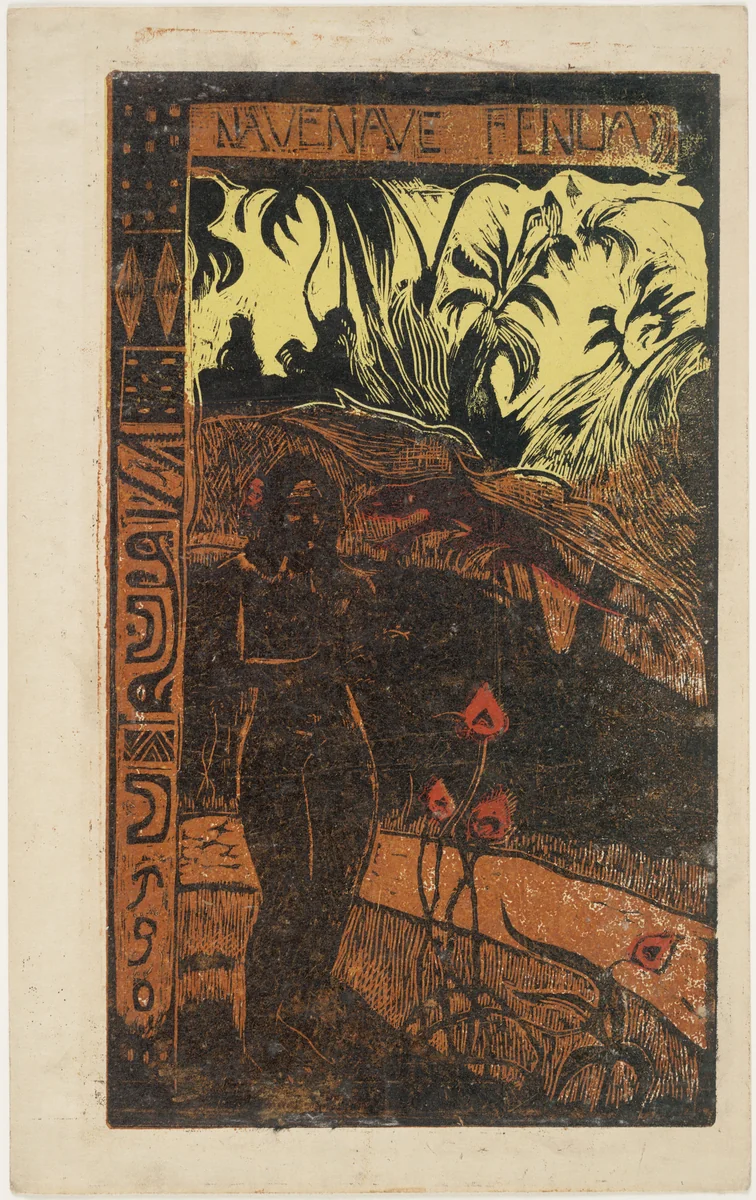 Nave nave fenua (Delightful Land) from Noa Noa (Fragrant Scent) by Paul Gauguin, print, 1893