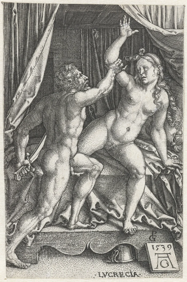 Lucretia en Sextus Tarquinius by Unknown, print, 1539