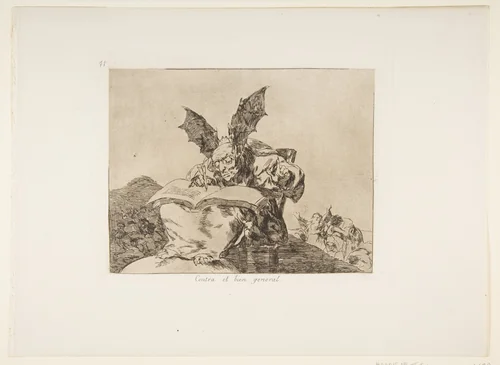Plate 71 from "The Disasters of War" (Los Desastres de la Guerra): 'Against the common good' (Contra el bien general) by Goya, print, 1814-1815