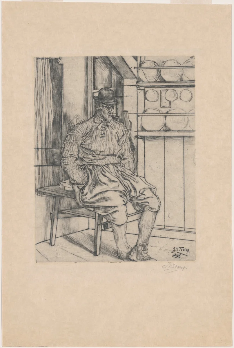 Fisherman from Marken by Jan Toorop, print, 1896