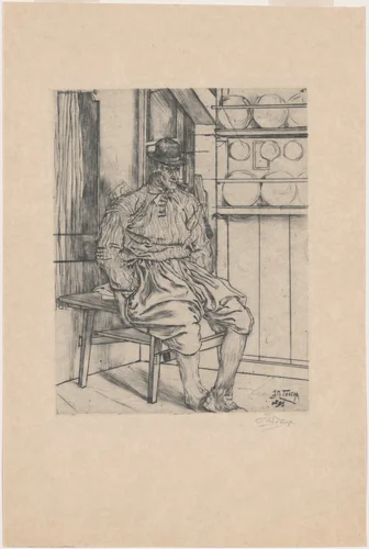 Fisherman from Marken by Jan Toorop, print, 1896