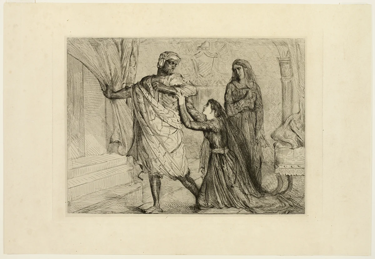Away!, plate seven from Othello by Théodore Chassériau, print, 1844