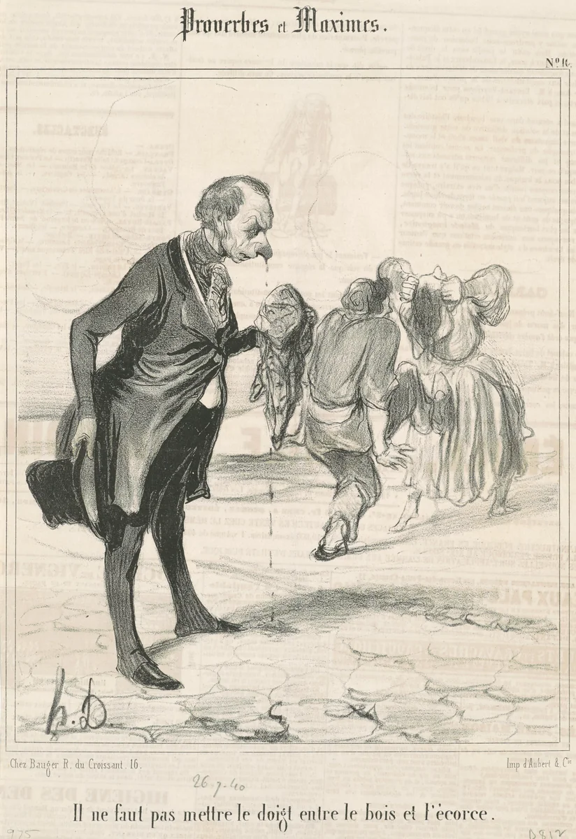 Il ne faut pas mettre le doigt ... by Honoré Daumier, print, 1840