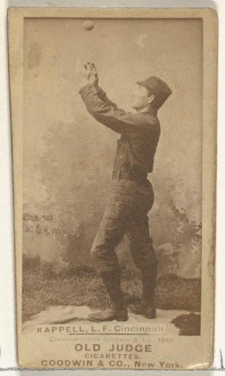 Henry "Heinie" Kappel, Left Field, Cincinnati, from the Old Judge series (N172) for Old Judge Cigarettes by Goodwin & Company, photograph, 1888
