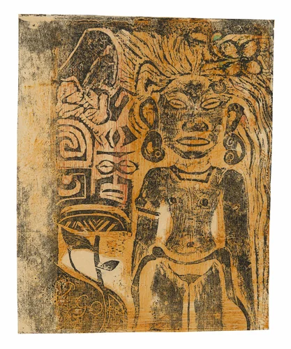 Tahitian Idol—the Goddess Hina by Paul Gauguin, print, 1894-1895