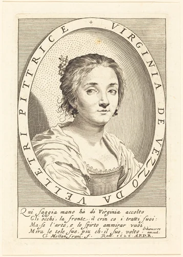 Virginia da Vezzo by Claude Mellan, print, 1626