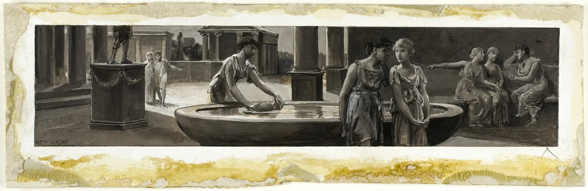 The Wide-Spreaded Night Above Her Towers by Will Hicock Low, drawing, 1885