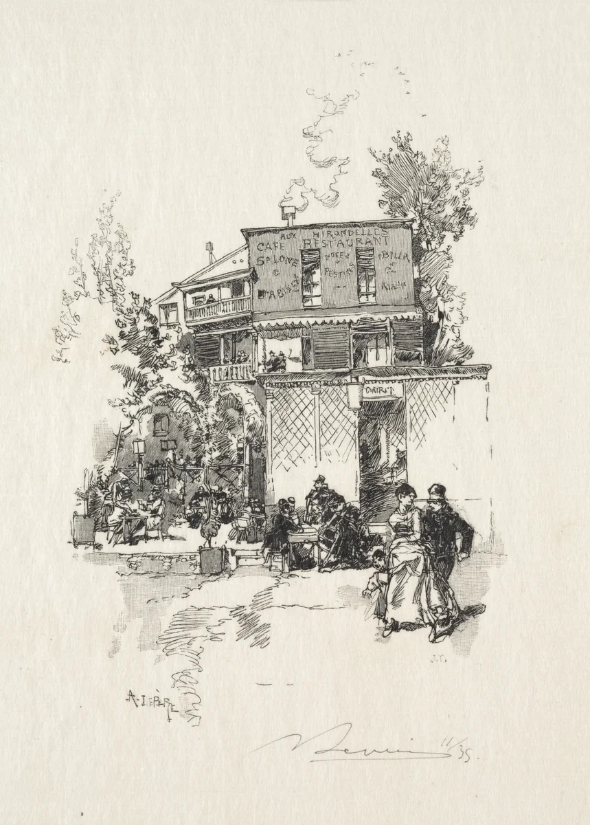 Une Guinguette by Auguste Louis Lepère, print, 1886