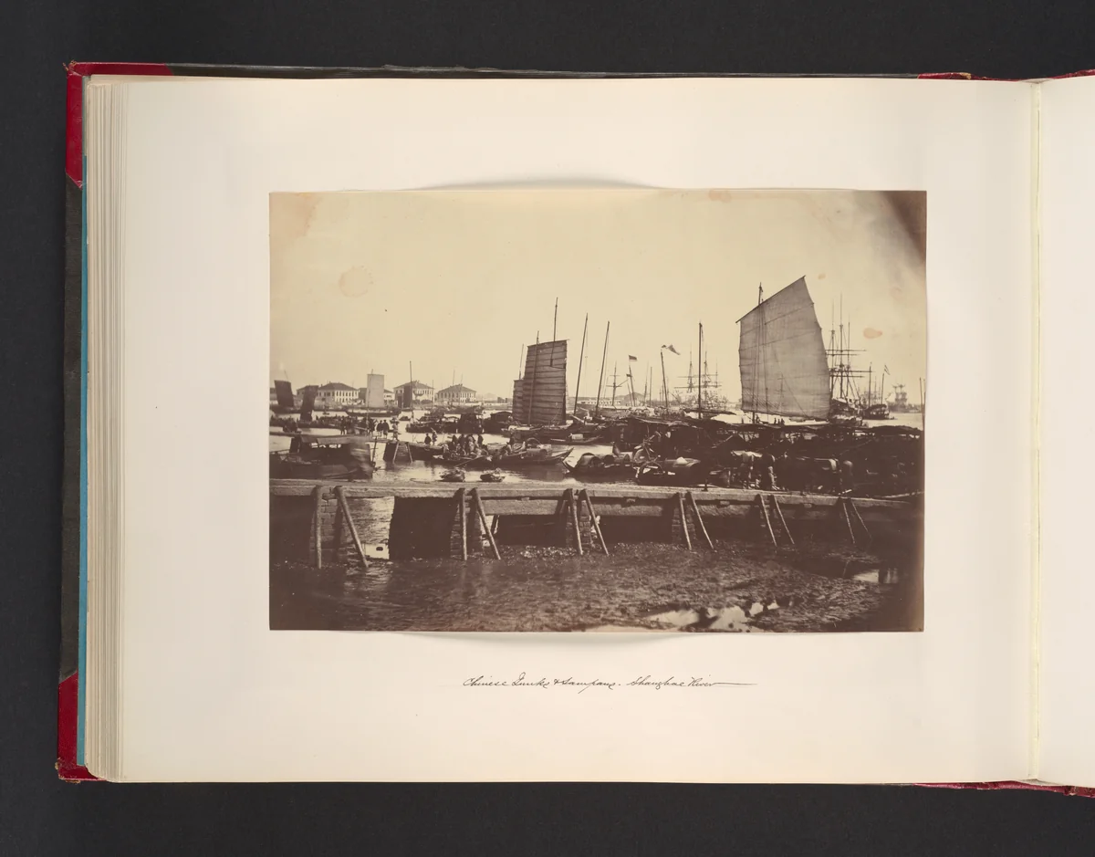 Chinese Junks Sampans, Shanghai River by John Thomson, photograph, 1865
