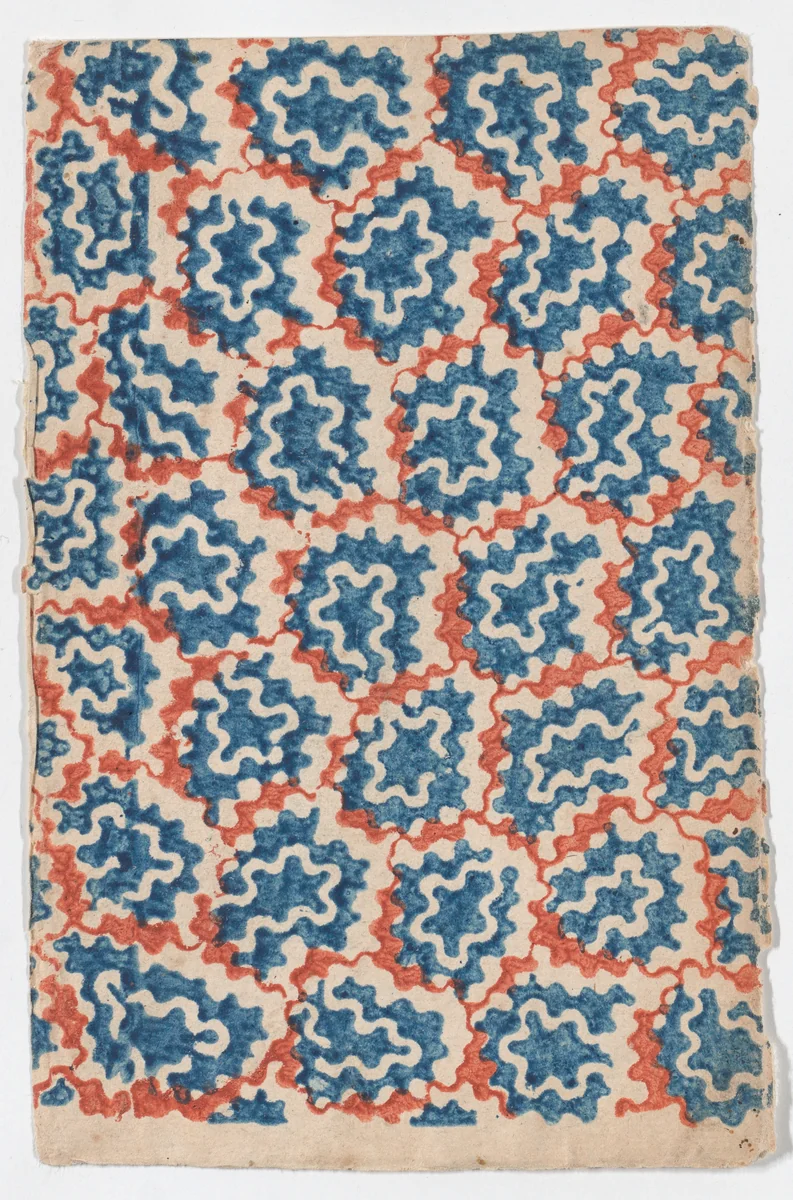 Sheet with an overall pattern of organic shapes by anonymous, print, 1800-1900