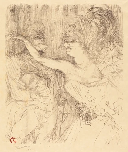 Guy and Mealy in "Paris qui marche" (Guy et Mealy dans "Paris qui marche") by Henri de Toulouse-Lautrec, print, 1898