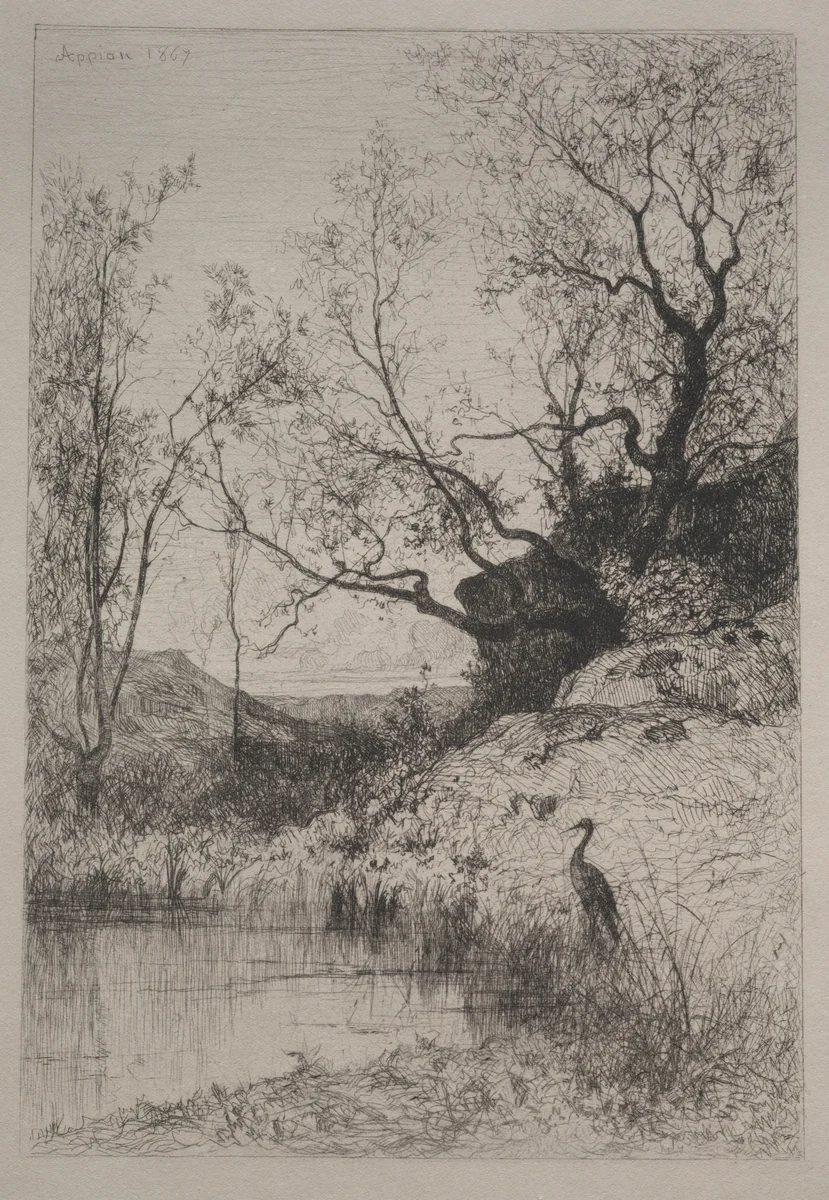 A Pond by Adolphe Appian, print, 1867