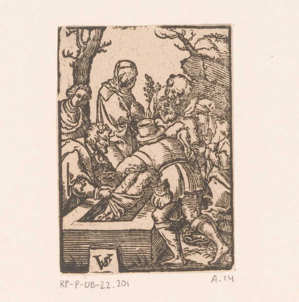 Graflegging van Christus by Unknown, print, 1558