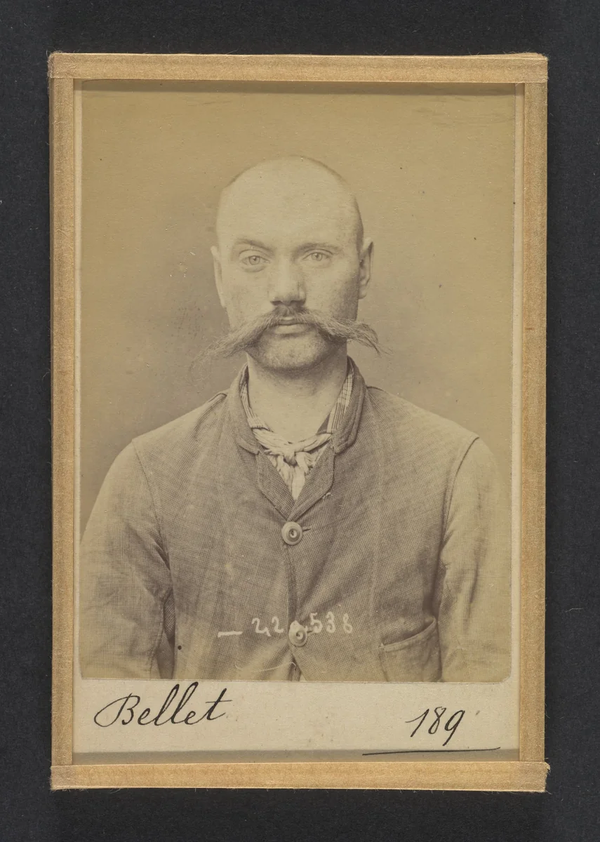 Bellet. Eléonore. Alexandre. 29 ans, né le 23/9/65 à Salouel (Somme). Teinturier. Anarchiste. 3/7/94. by Alphonse Bertillon, photograph, 1894