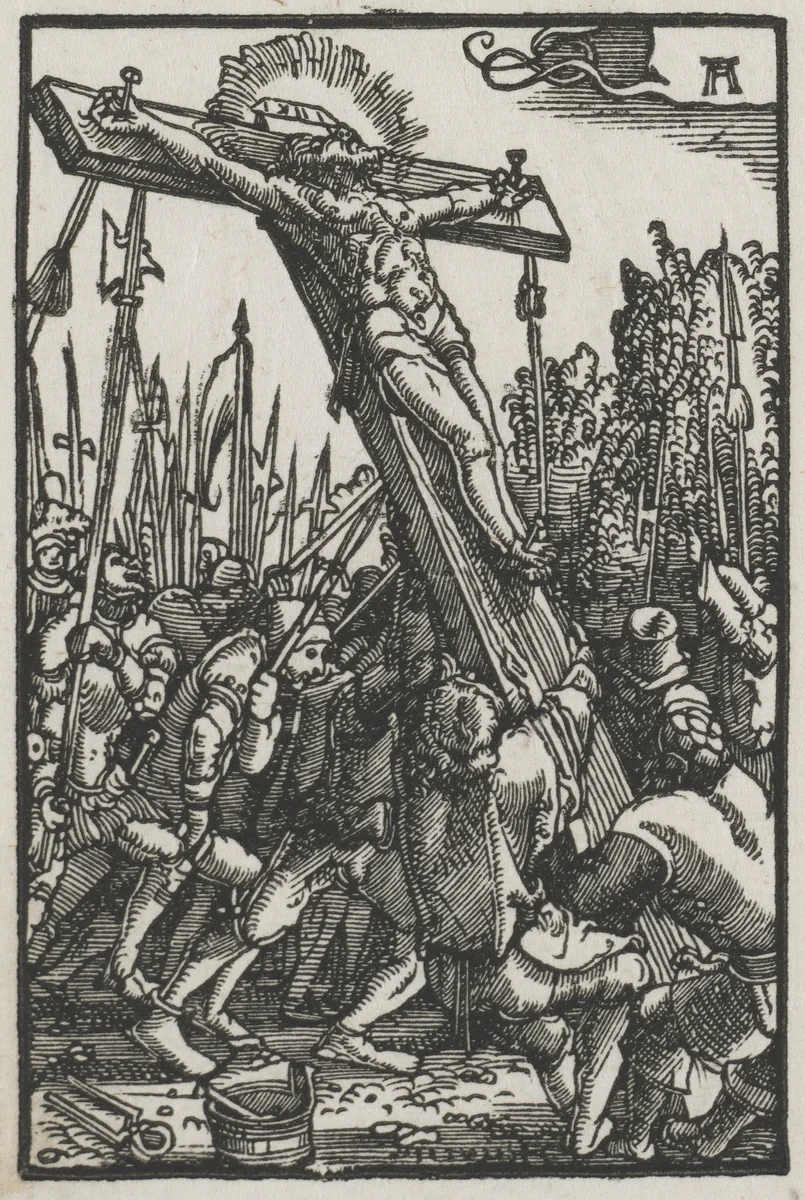 The Fall and Redemption of Man: The Raising of the Cross by Albrecht Altdorfer, print, 1510-1520