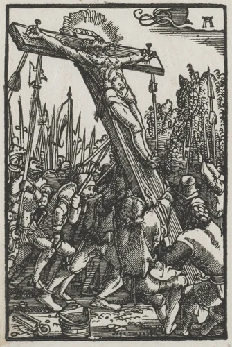 The Fall and Redemption of Man: The Raising of the Cross by Albrecht Altdorfer, print, 1510-1520