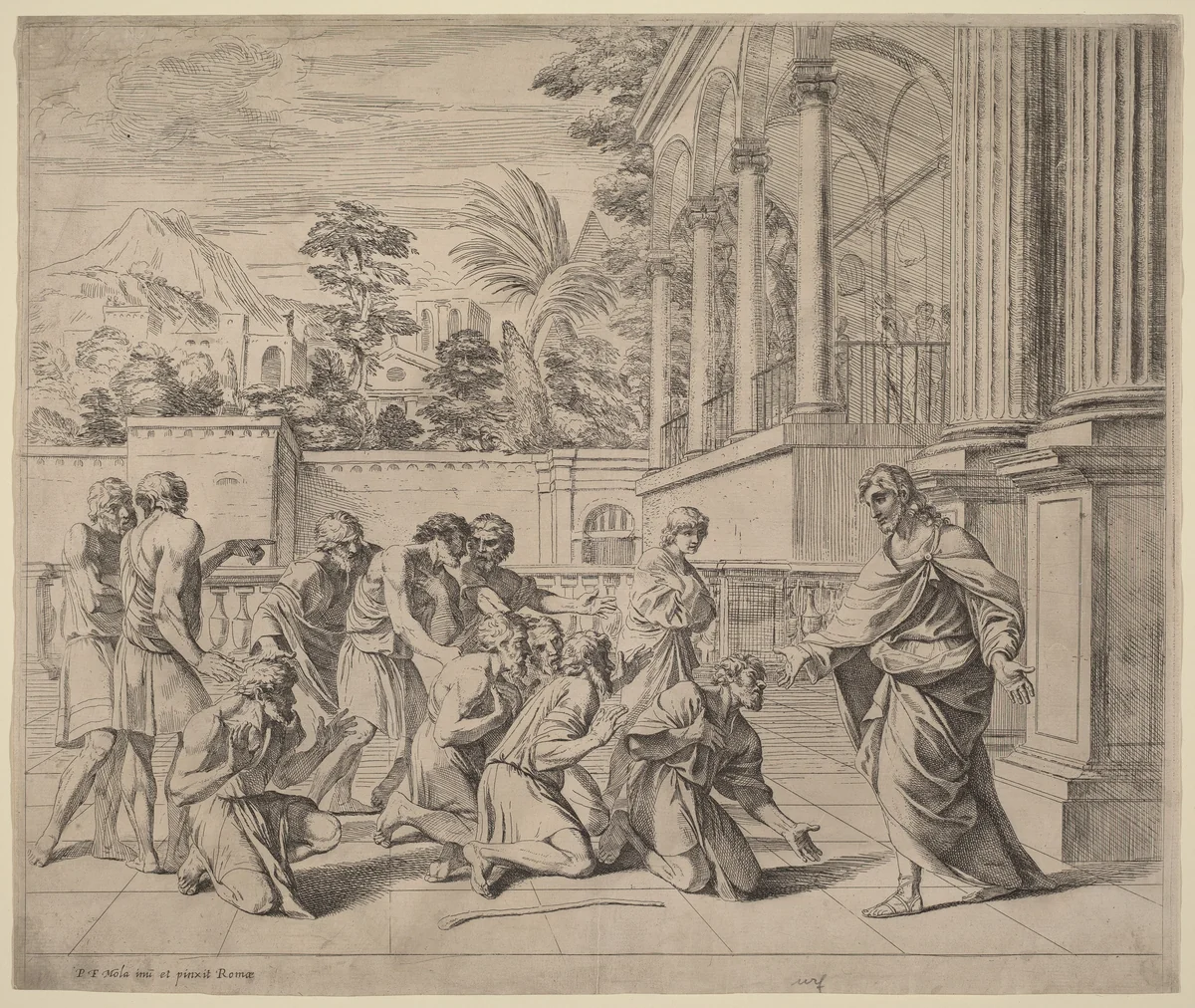 Joseph Identifying Himself to His Brothers by Pier Francesco Mola, print, 1612-1666