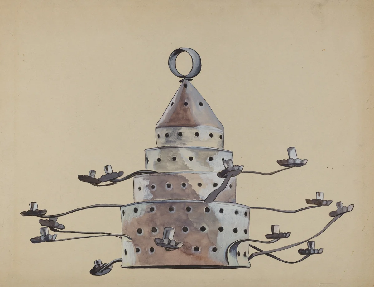 Tin Candelabra by E. Boyd, index of american design, 1936