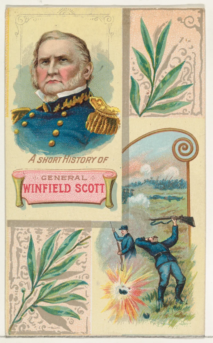 A Short History: General Winfield Scott, from the Histories of Generals series (N114) issued by W. Duke, Sons & Co. to promote Honest Long Cut Smoking and Chewing Tobacco by W. Duke, Sons & Co., print, 1888