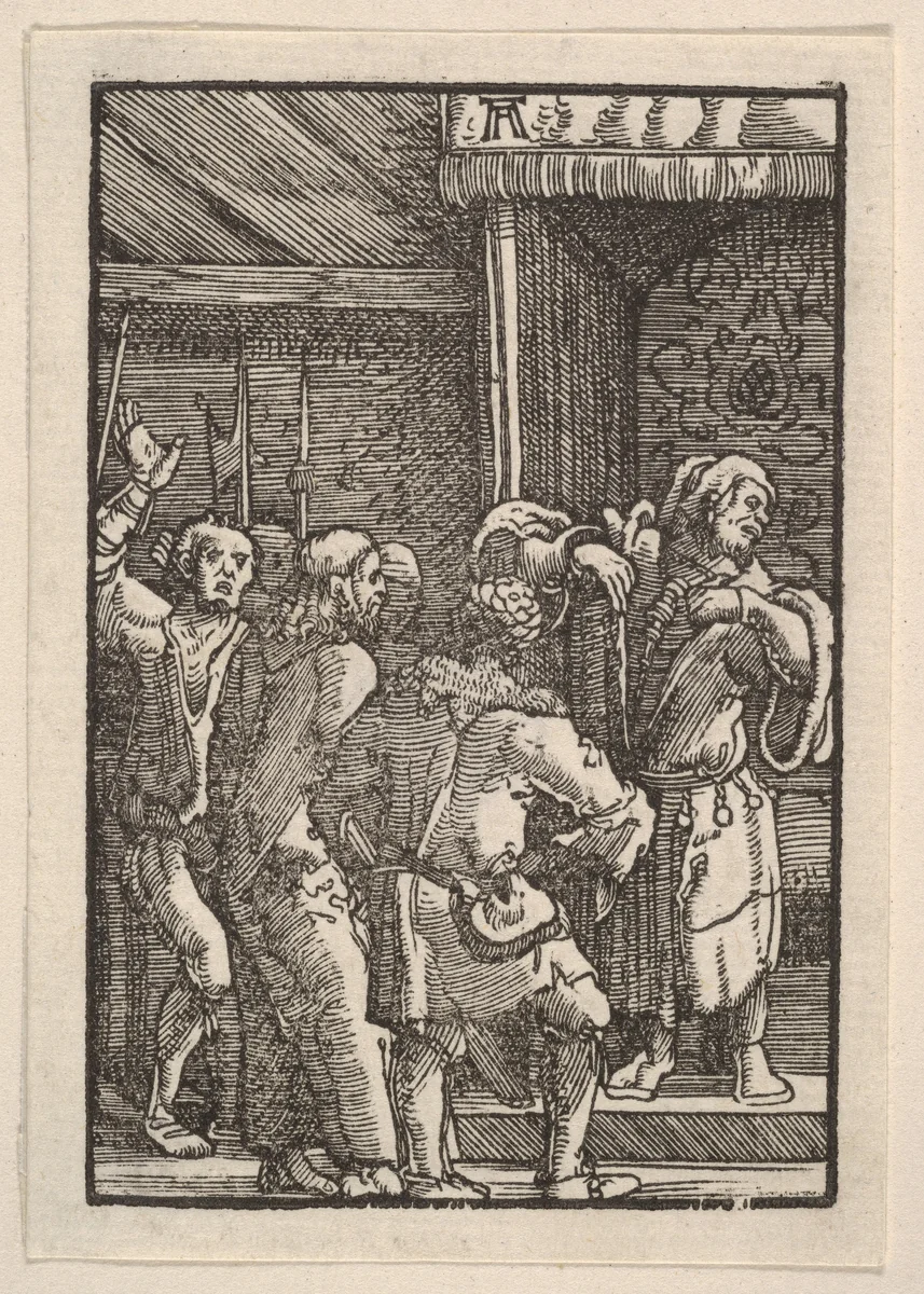 Christ Before Caiaphas, from "The Fall and Salvation of Mankind Through the Life and Passion of Christ" by Albrecht Altdorfer, print, 1508-1518