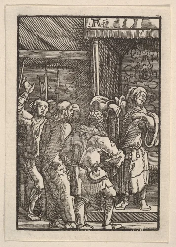 Christ Before Caiaphas, from "The Fall and Salvation of Mankind Through the Life and Passion of Christ" by Albrecht Altdorfer, print, 1508-1518