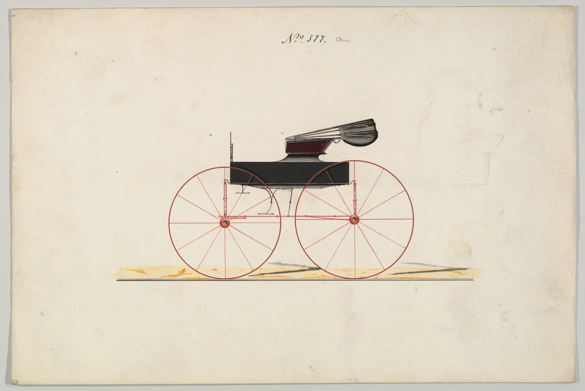Wagon # 577a by Brewster & Co., drawing, 1860-1870
