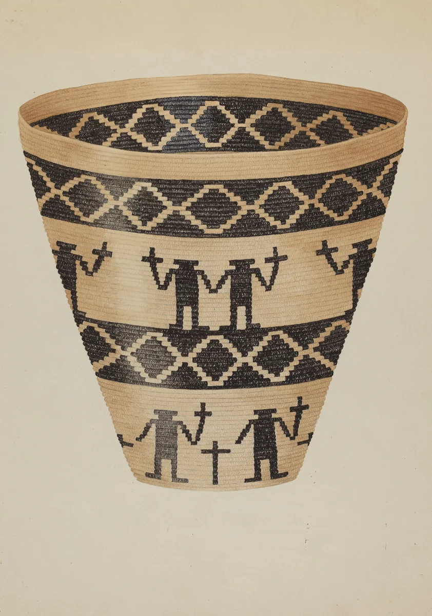 Basket by Gordena Jackson, index of american design, 1936