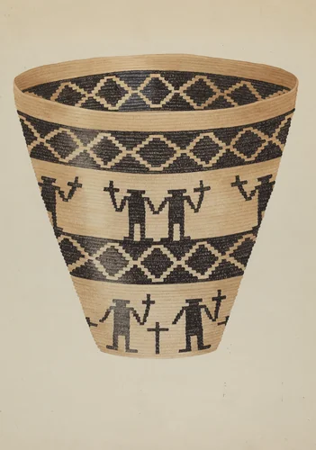 Basket by Gordena Jackson, index of american design, 1936