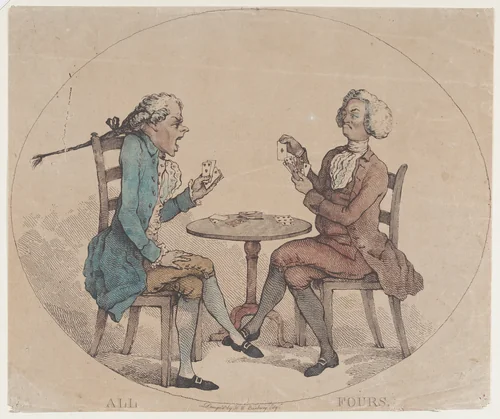 All Fours by Thomas Rowlandson, print, 1783-1810