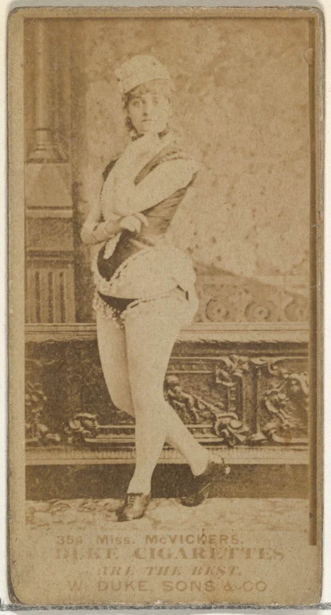 Card Number 354, Miss McVickers, from the Actors and Actresses series (N145-7) issued by Duke Sons & Co. to promote Duke Cigarettes by W. Duke, Sons & Co., photograph, 1880-1889