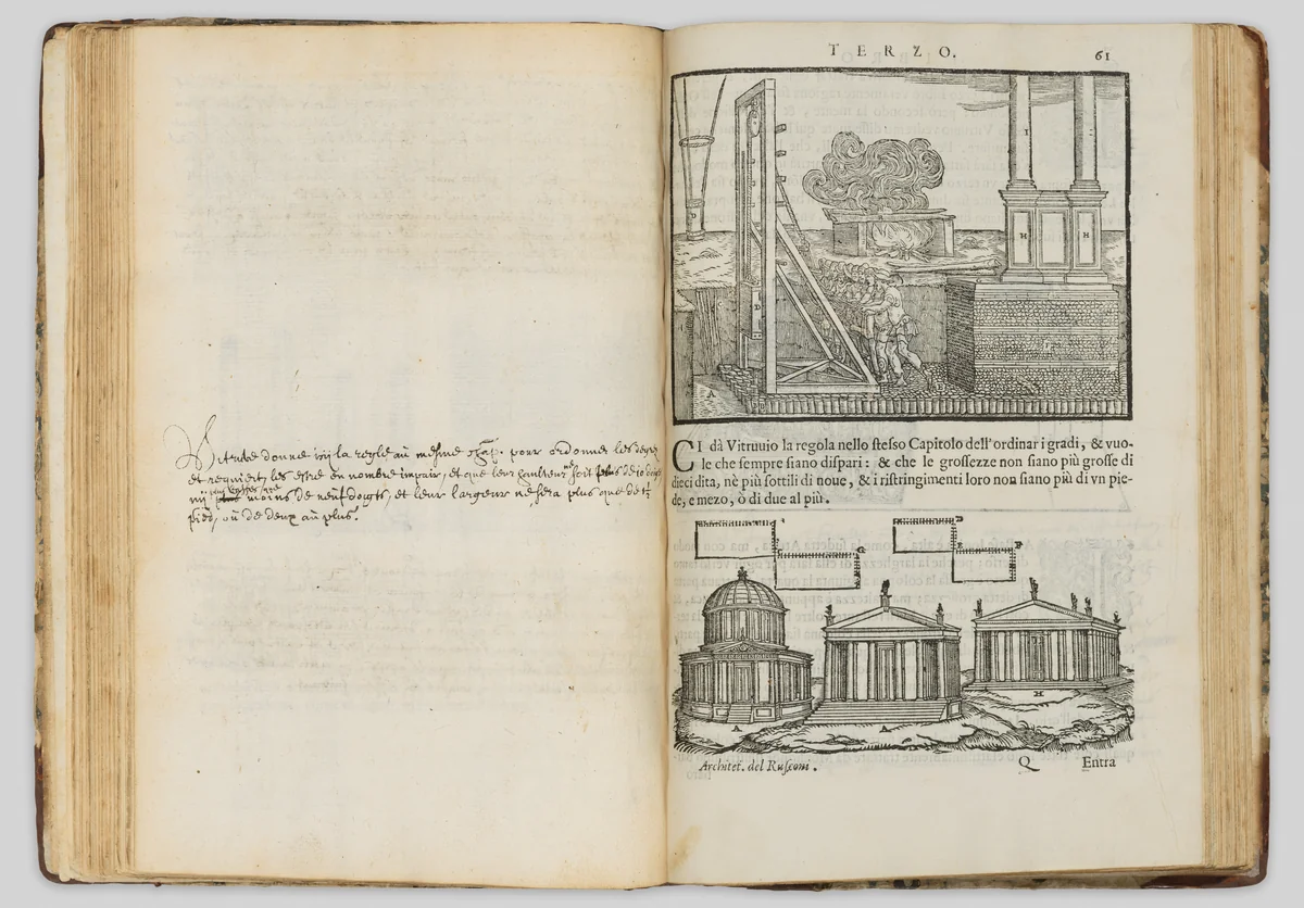 I Dieci libri d'architettura di Gio: Antonio Rusconi. Secondo i precetti di Vitruvio, novamenti ristampati, & accresciuti della Prattica degl'Horologi Solari by Giovanni Antonio Rusconi, book, 1660-1669