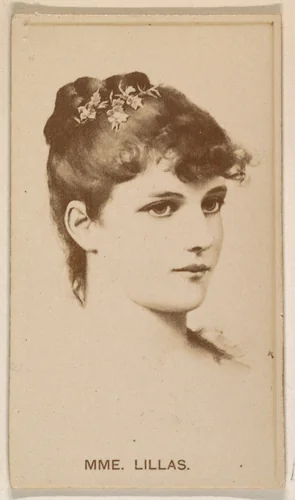 Mme. Lillas, from the Actresses series (N245) issued by Kinney Brothers to promote Sweet Caporal Cigarettes by Kinney Brothers Tobacco Company, photograph, 1890