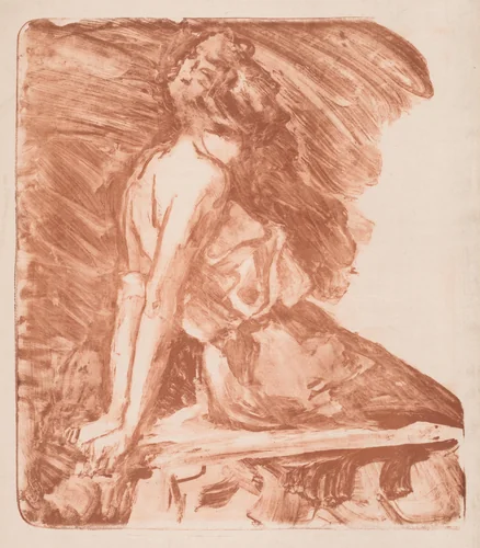 Woman with Hands behind Her Back by Albert de Belleroche, print, 1913