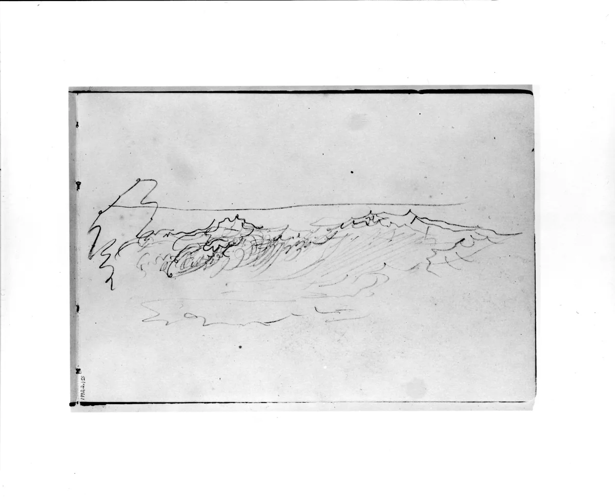 Sketch of Breaking Waves (from Sketchbook VII) by William Trost Richards, artwork, 1886