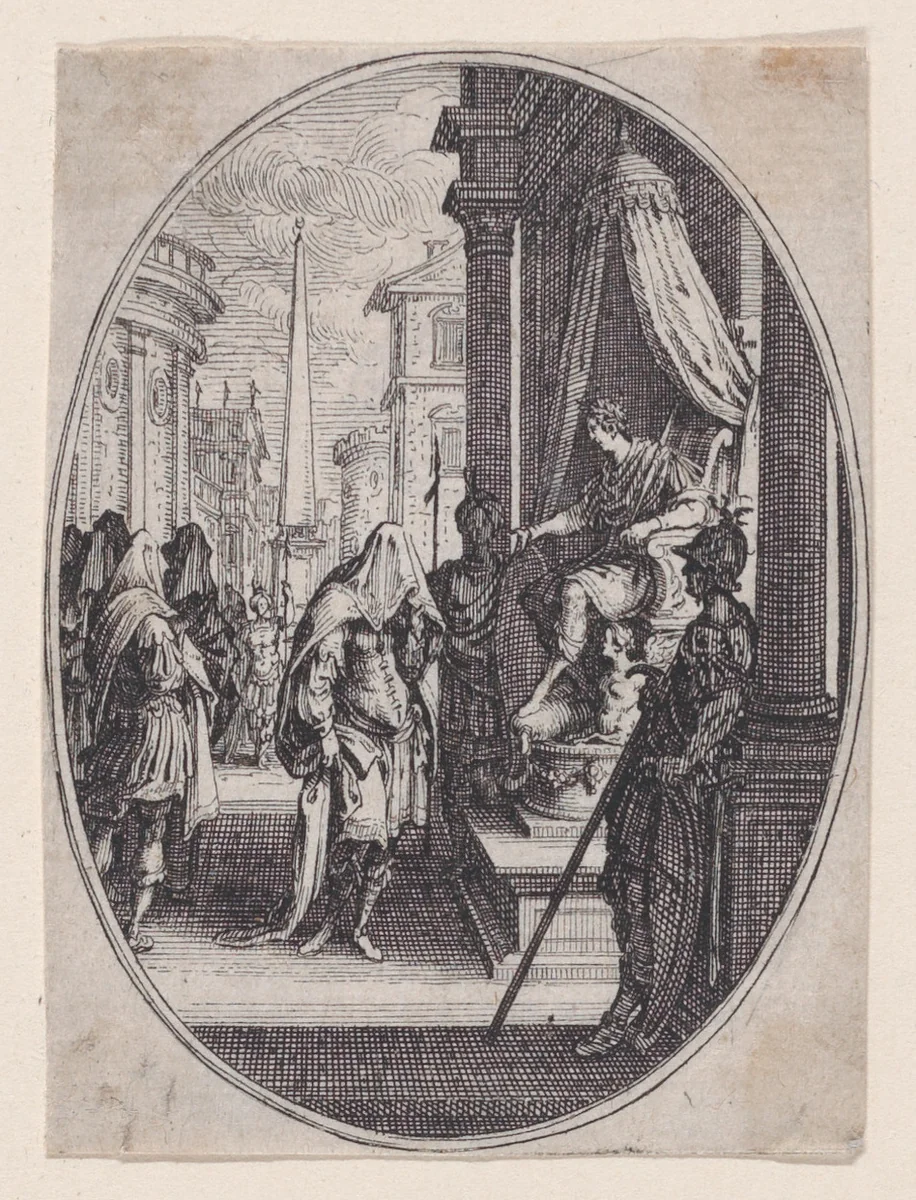 Le Culte des Hommes (The Worship of Men), from "Les Sacrifices" (The Sacrifices) by Jacques Callot, print, 1620-1630