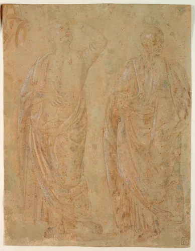 Two Standing Draped Male Figures by Pietro Vannucci, drawing, 1501-1600